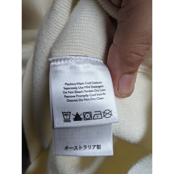 Eddie Bauer Polo Sweater Men's Sz M Collared Pullover Knit Prep Coastal Cream - Picture 8 of 12